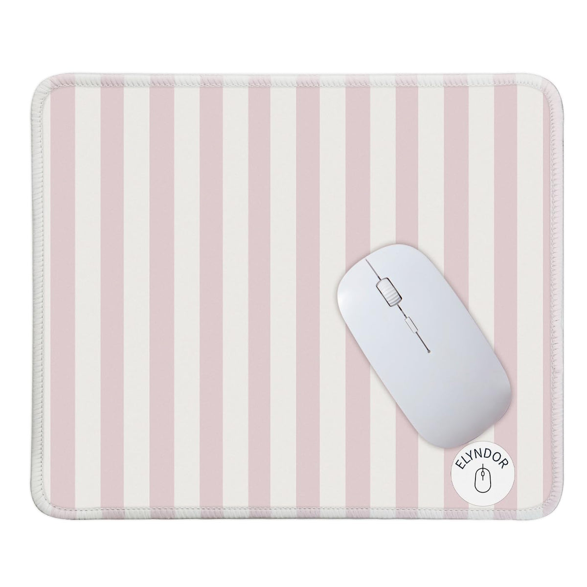 Mouse Pad for Desk with Stitched Edge, Premium Cute Washable Mouse Pads. Computer Mousepad with Non-Slip Rubber Base, Mousepads for Laptop, 9.25x7.75x0.12 inch (Black Bow)