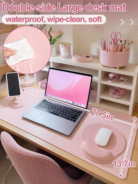 76Pcs Pink Desk Accessories Set, Office School Supplies for Women Girls