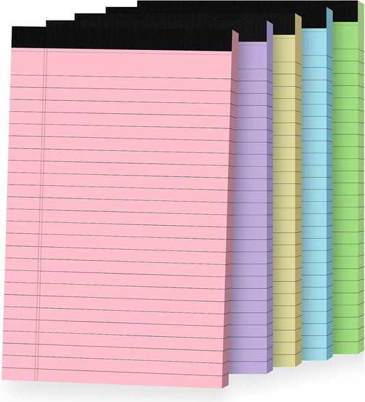5pcs Note Pads, Small Legal Pad, Colored Notepads 5x8, Sturdy Back