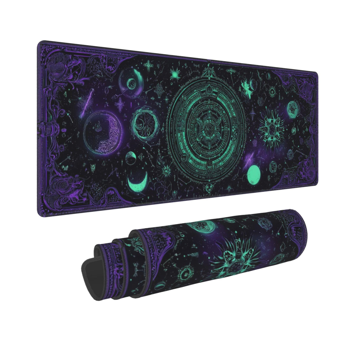 Vintage Mystic Goth Witchy Mouse Pad Extended Large Gaming Mouse Pad XL Oversized Desk Pad Stitched Edges 31.5 X 11.8 Inch