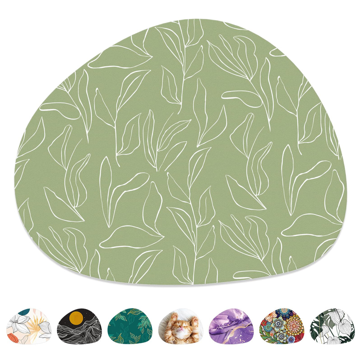 Mouse Pad, Premium-Textured Oval Computer Pad, 8.7" x 7.1" Thick 3 mm Anti-Slip Waterproof Rubber Cute Mouse Mat for Office, Home, Gaming, Laptop, PC, Classical Flower and Bird