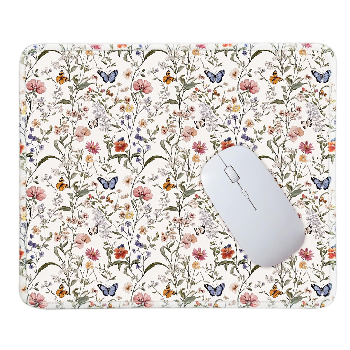 Mouse Pad for Desk with Stitched Edge, Premium Cute Washable Mouse Pads. Computer Mousepad with Non-Slip Rubber Base, Mousepads for Laptop, 9.25x7.75x0.12 inch (Black Bow)