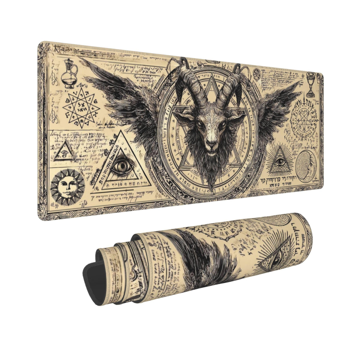 Vintage Mystic Goth Witchy Mouse Pad Extended Large Gaming Mouse Pad XL Oversized Desk Pad Stitched Edges 31.5 X 11.8 Inch