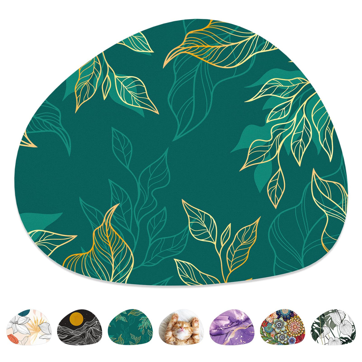 Mouse Pad, Premium-Textured Oval Computer Pad, 8.7" x 7.1" Thick 3 mm Anti-Slip Waterproof Rubber Cute Mouse Mat for Office, Home, Gaming, Laptop, PC, Classical Flower and Bird