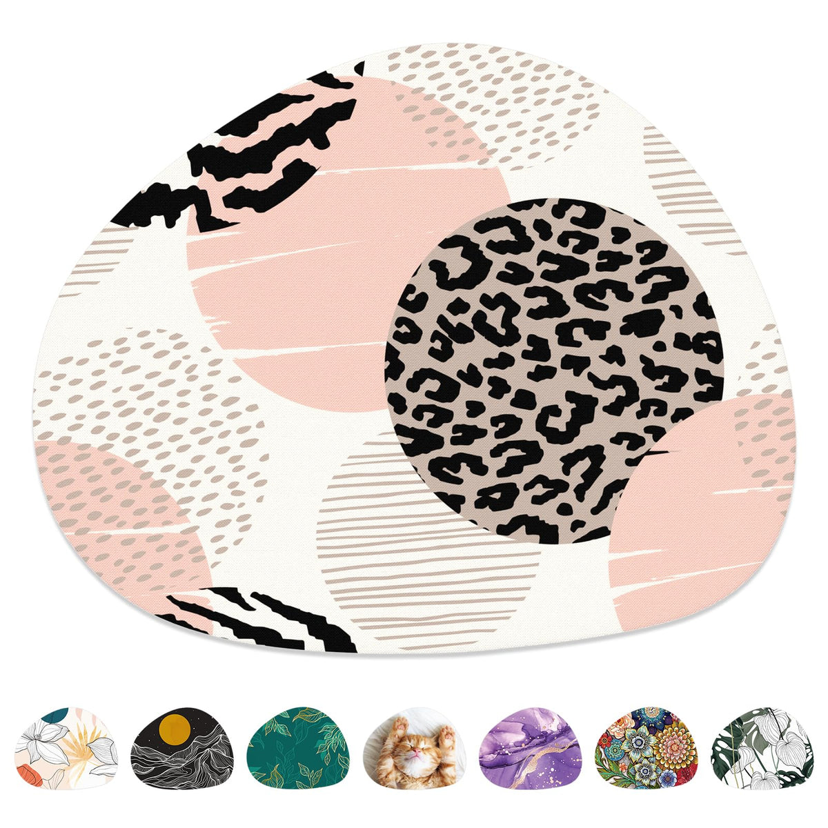 Mouse Pad, Premium-Textured Oval Computer Pad, 8.7" x 7.1" Thick 3 mm Anti-Slip Waterproof Rubber Cute Mouse Mat for Office, Home, Gaming, Laptop, PC, Classical Flower and Bird